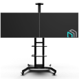 ONKRON стойка для двух телевизоров с кронштейном 40"-65", мобильная, чёрная TS1881DV